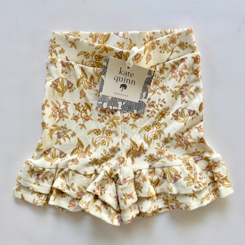 Kate Quinn Ruffle Bloomers | Floral Print | Cream Mustard Pink | 18–24M | NWT